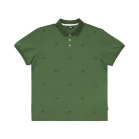 Malbon Golf Scripts Pique Polo - Moss