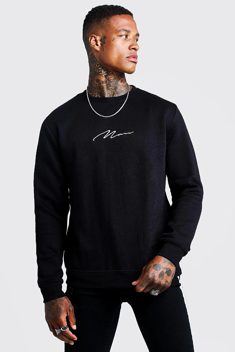 MAN Signature Embroidered Sweater