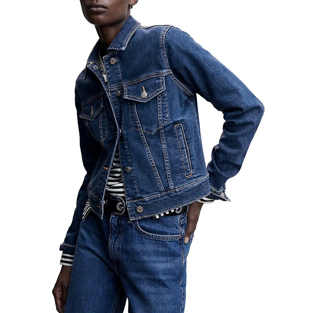 Mango Cropped Denim Jacket