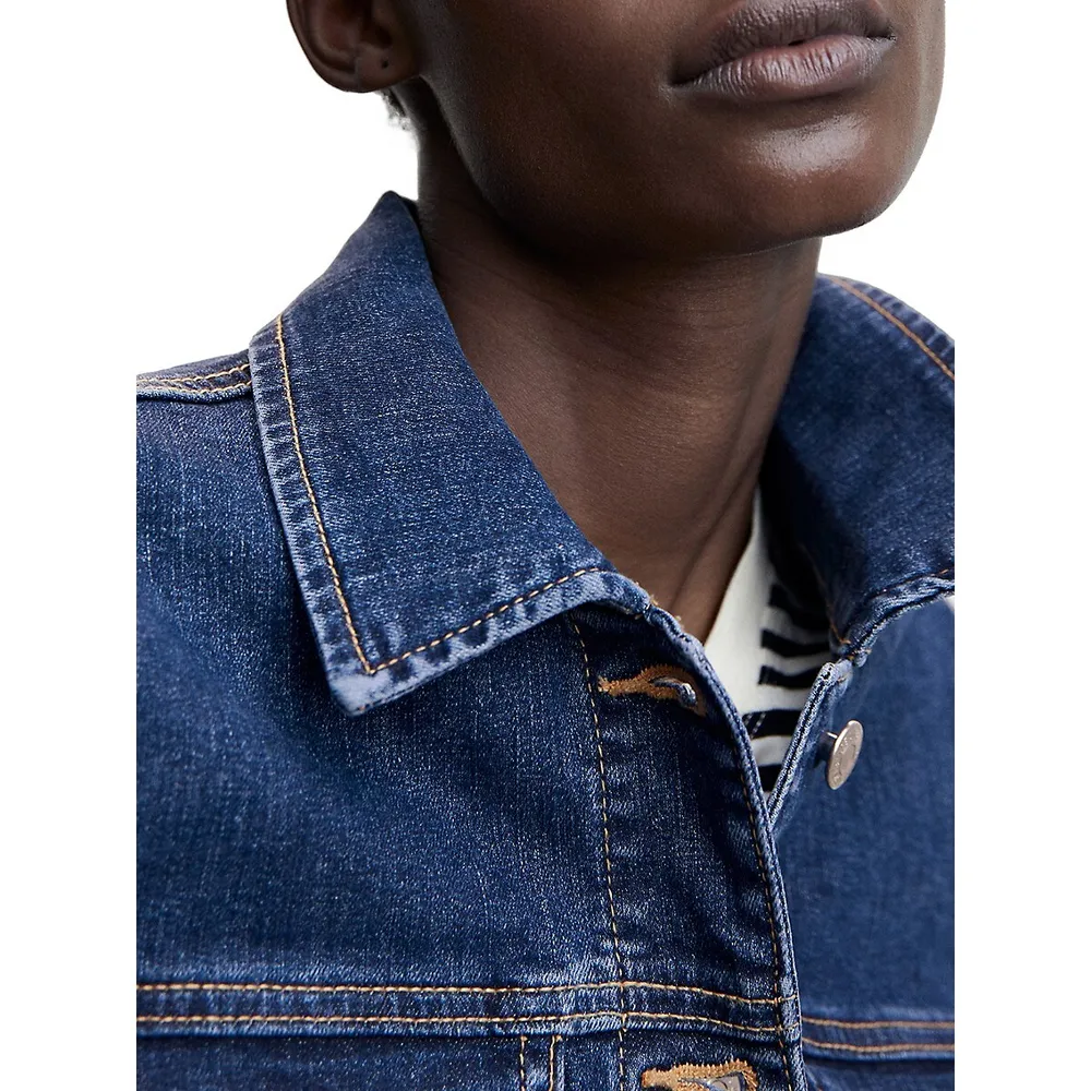 Mango Cropped Denim Jacket