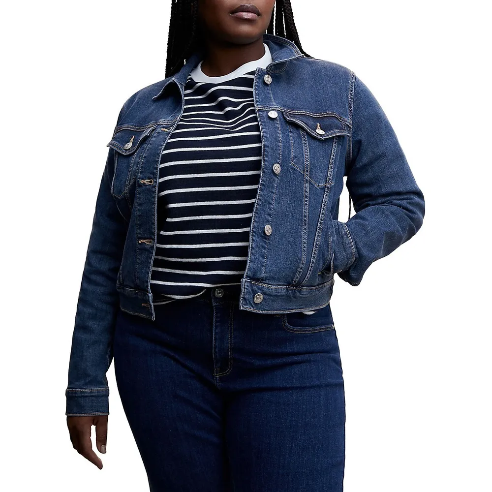 Mango Cropped Denim Jacket