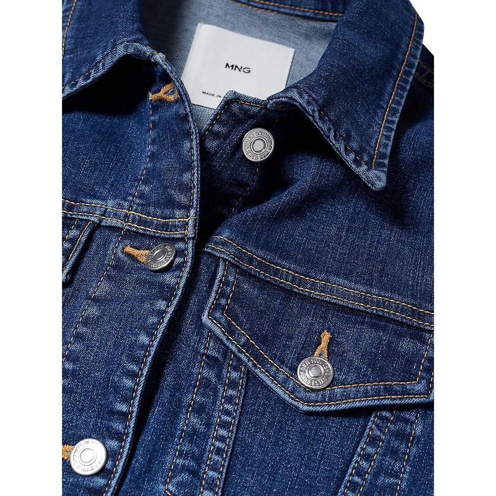 Mango Cropped Denim Jacket