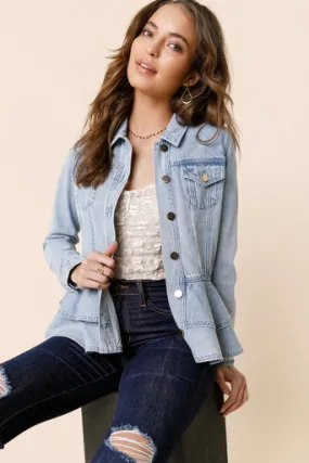 Melany Ruffled Denim Jacket