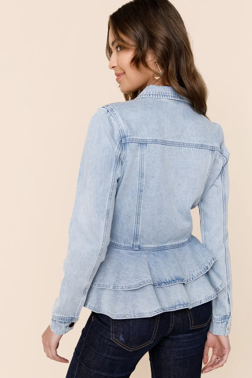 Melany Ruffled Denim Jacket