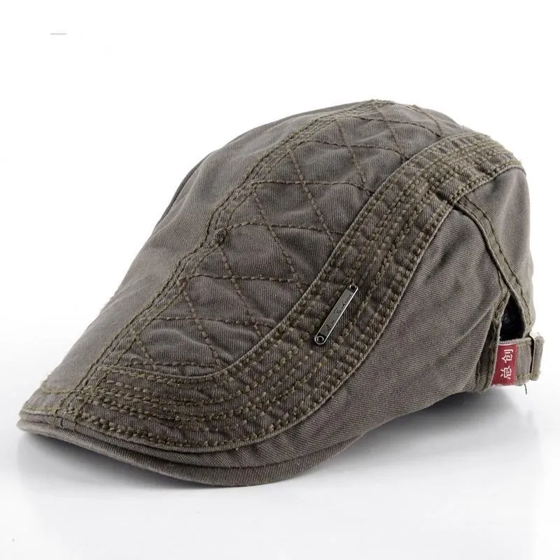 Men's Boina Fashion Masculina Plaid Style Casual Solid Cotton Hats