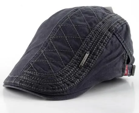 Men's Boina Fashion Masculina Plaid Style Casual Solid Cotton Hats