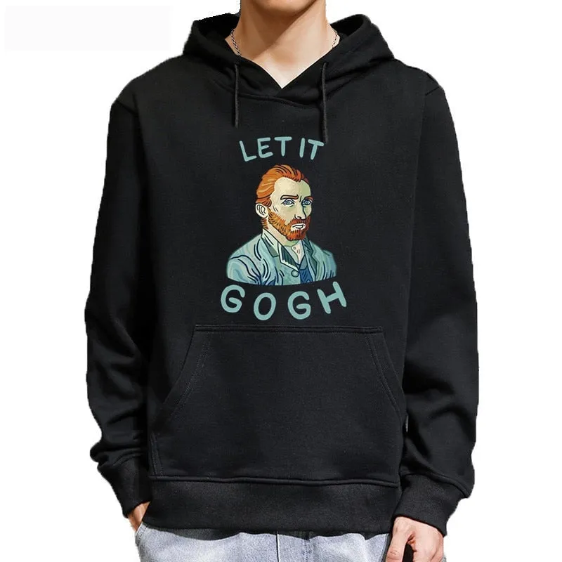 Men's Casual Winter Fashion Harajuku LET IT GOGH Printed Hoodie