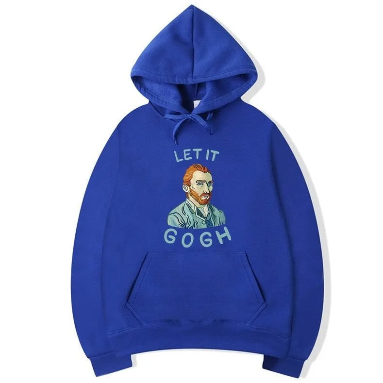 Men's Casual Winter Fashion Harajuku LET IT GOGH Printed Hoodie