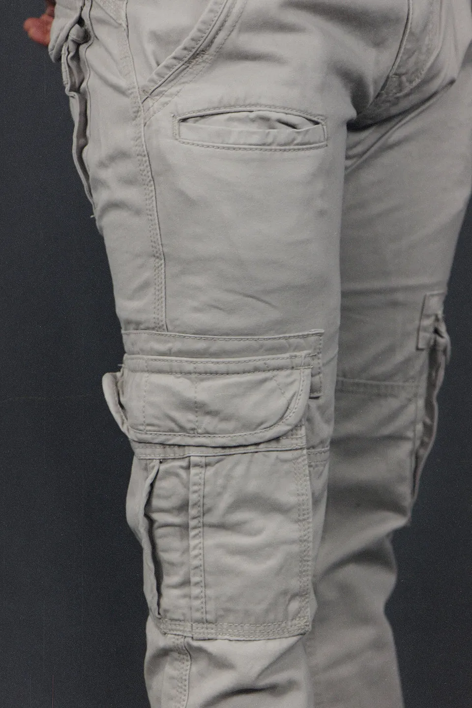 Men's Cement Combat Pants Six Pocket Cargo Pants To Match Sneakers | Cement