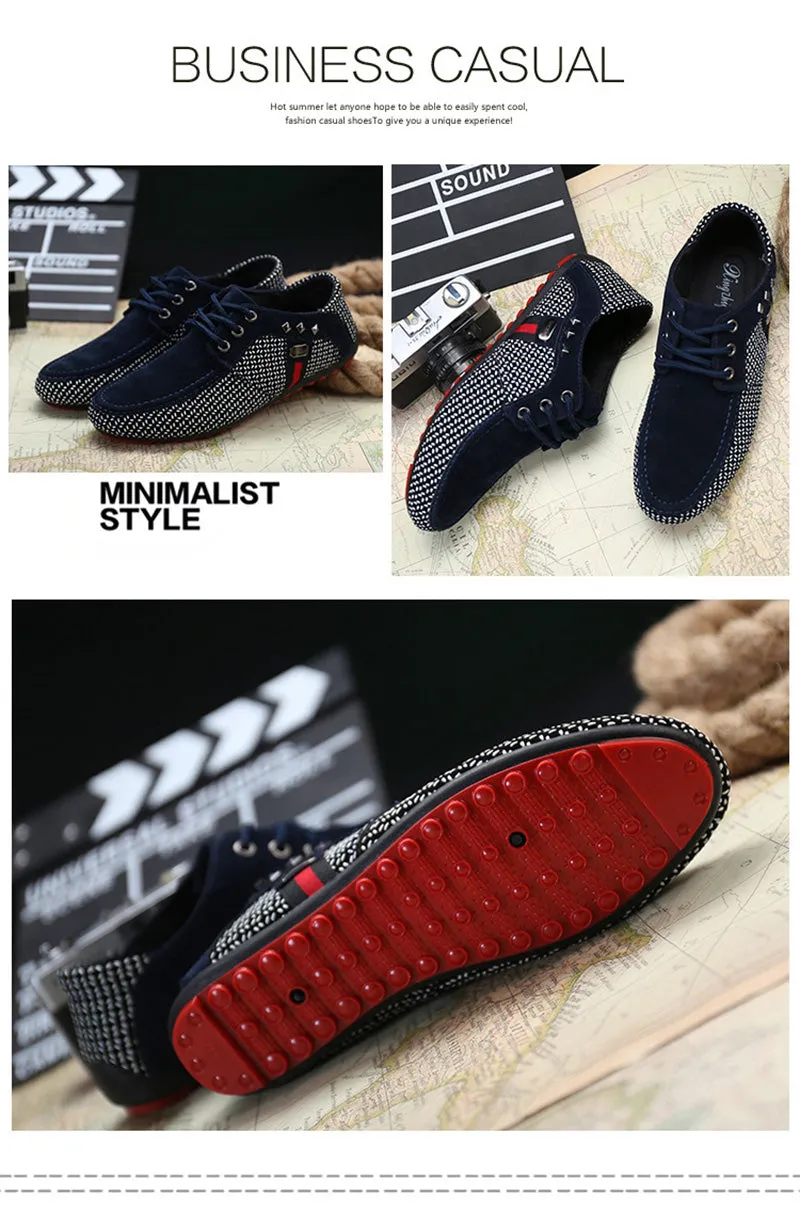 Men's Fashion Casual Soft Light Polka Dot Pattern Breathable Loafers