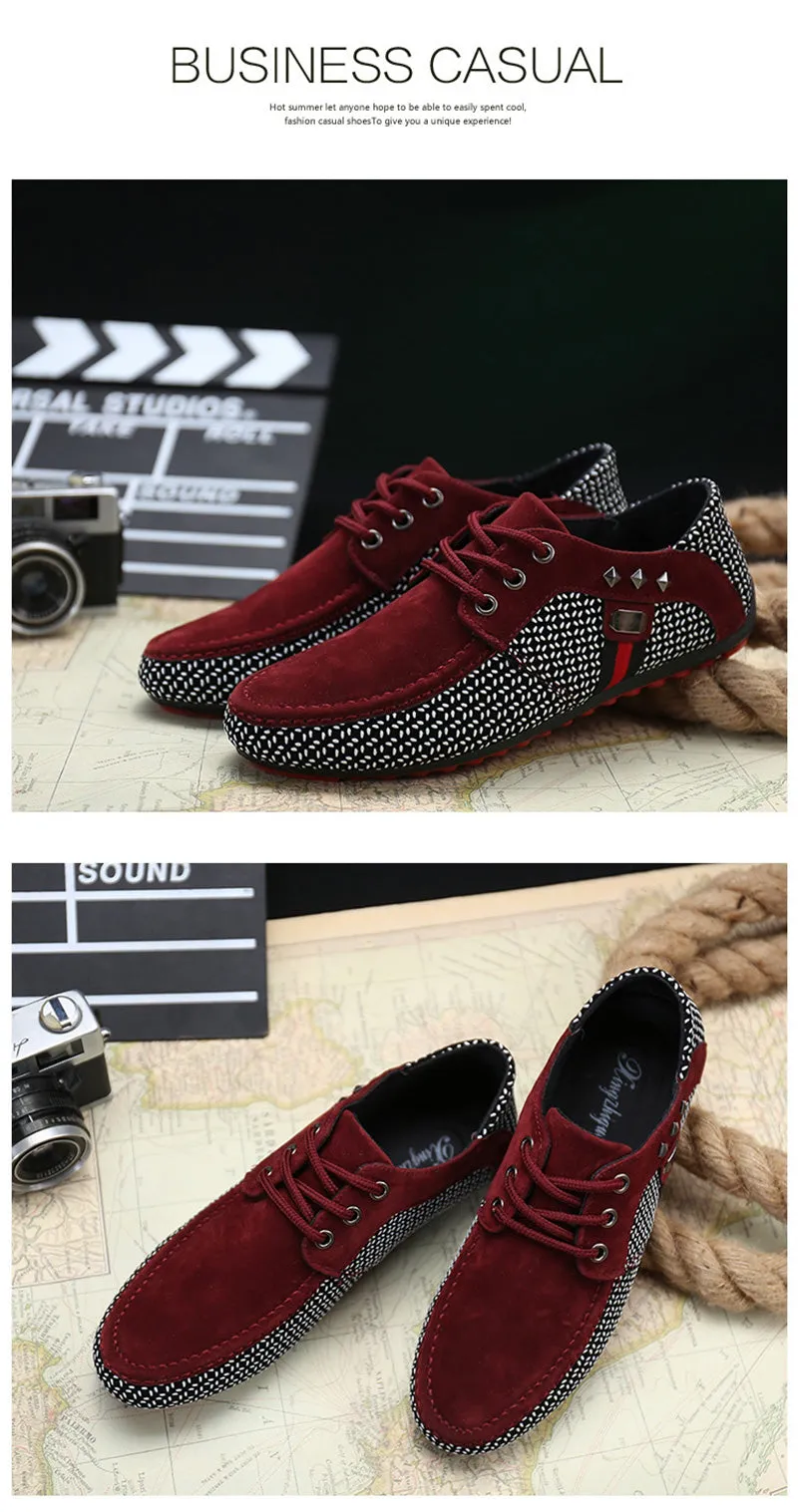 Men's Fashion Casual Soft Light Polka Dot Pattern Breathable Loafers