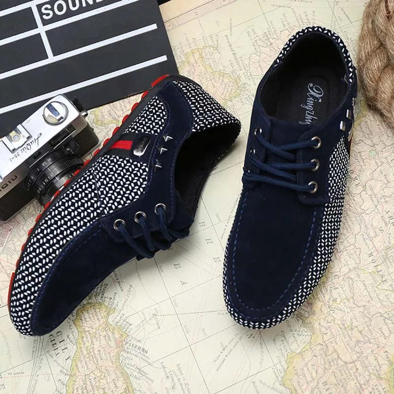 Men's Fashion Casual Soft Light Polka Dot Pattern Breathable Loafers