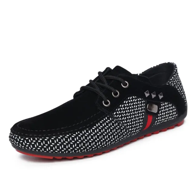 Men's Fashion Casual Soft Light Polka Dot Pattern Breathable Loafers