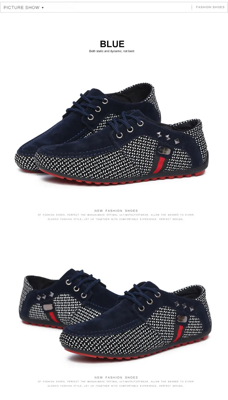 Men's Fashion Casual Soft Light Polka Dot Pattern Breathable Loafers