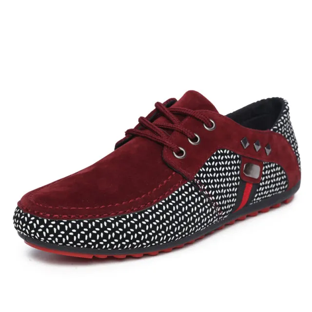 Men's Fashion Casual Soft Light Polka Dot Pattern Breathable Loafers