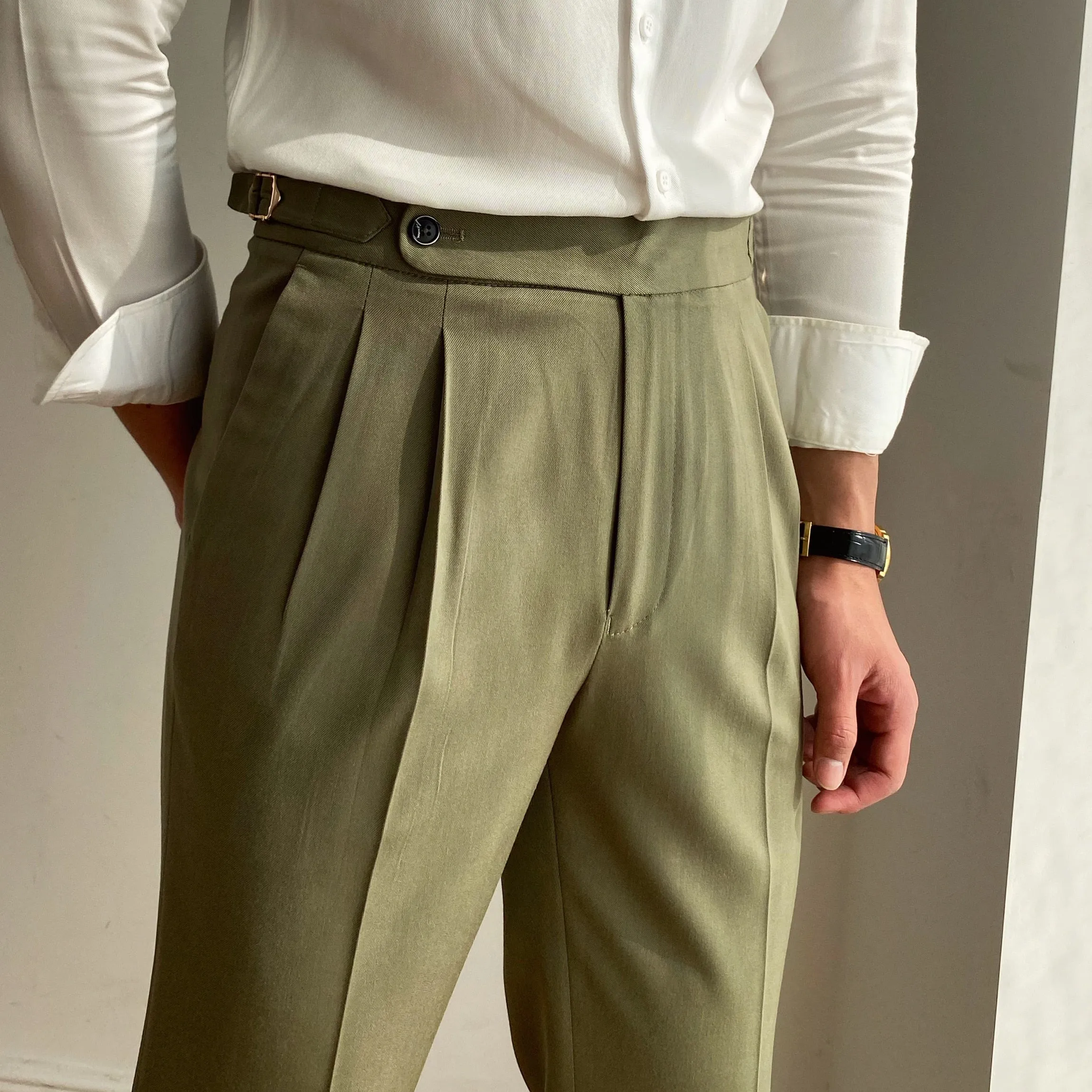 Men's Luxury Korean Fashion High Waist Versatile Business Casual Pants