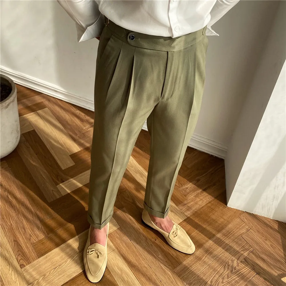 Men's Luxury Korean Fashion High Waist Versatile Business Casual Pants