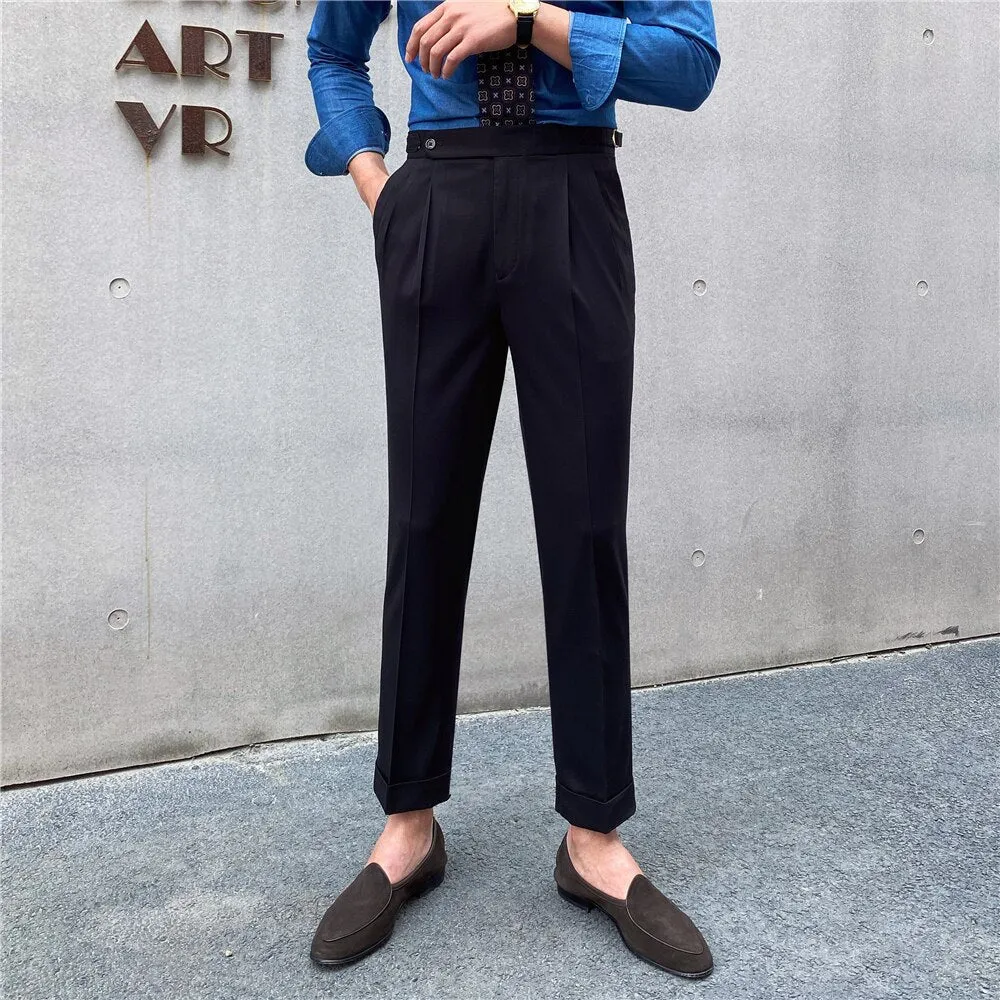 Men's Luxury Korean Fashion High Waist Versatile Business Casual Pants