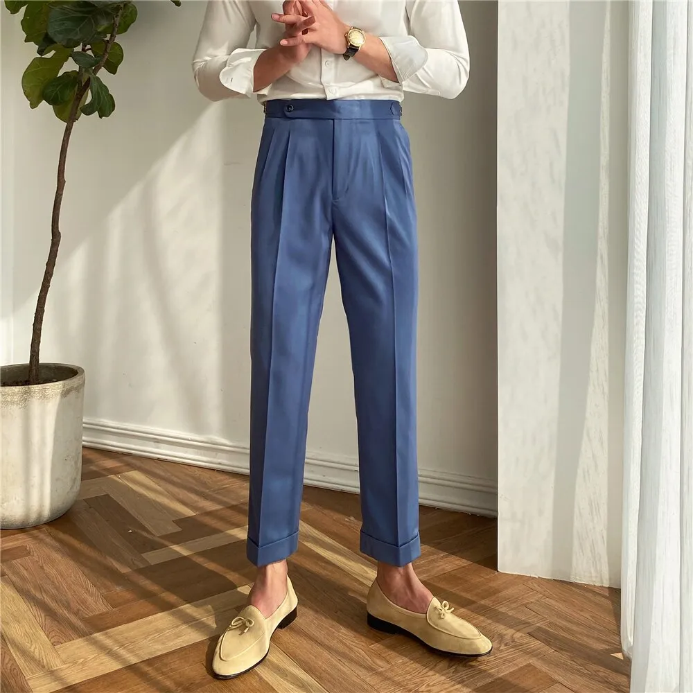 Men's Luxury Korean Fashion High Waist Versatile Business Casual Pants