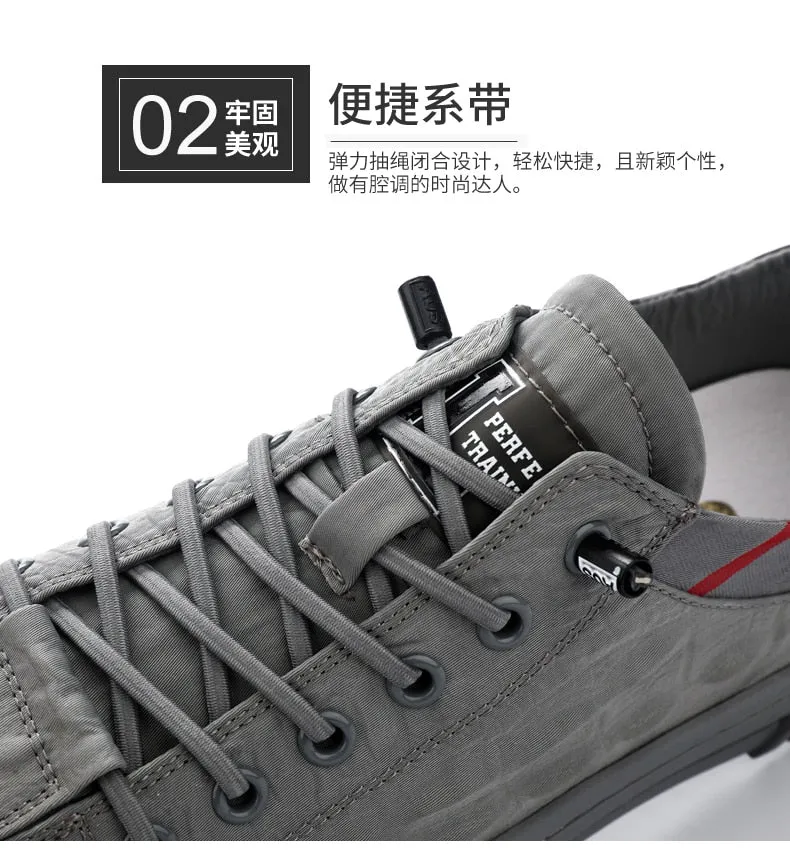 Men's Summer Fashion Synthetic Leather Lace-Up Outdoor Casual Shoes