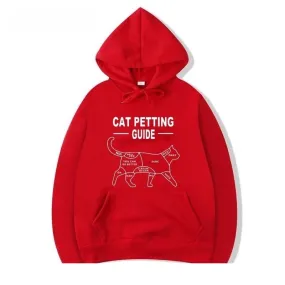 Men's Winter Casual Fashion Funny Cool Cat Printed Cotton Hoodies