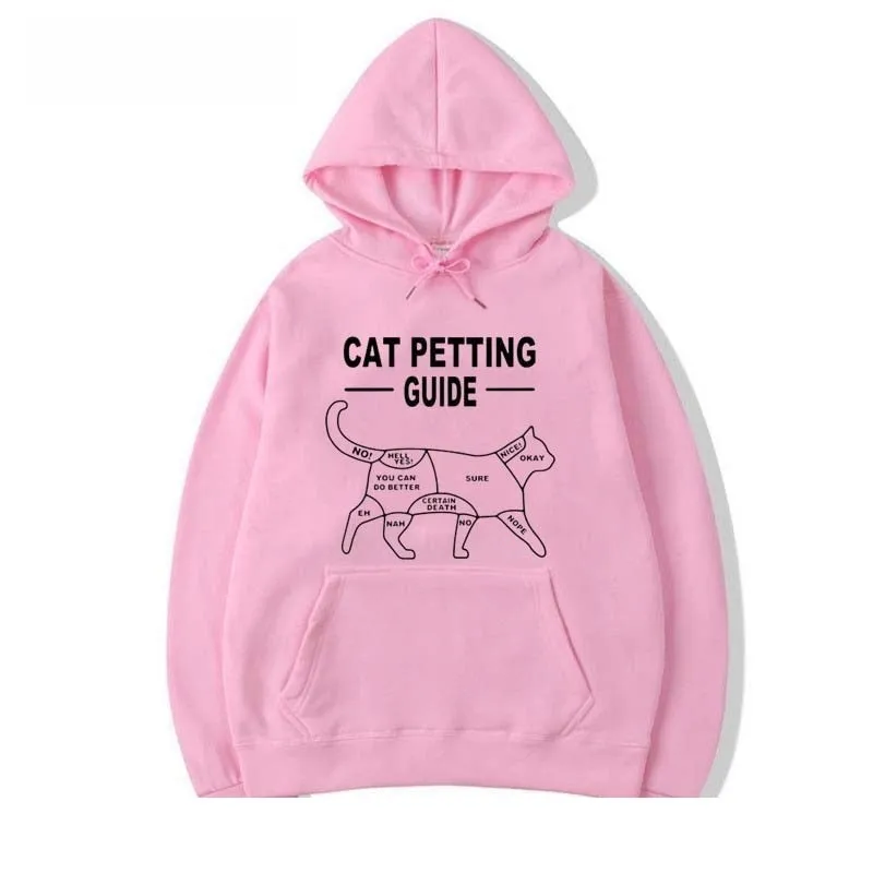 Men's Winter Casual Fashion Funny Cool Cat Printed Cotton Hoodies