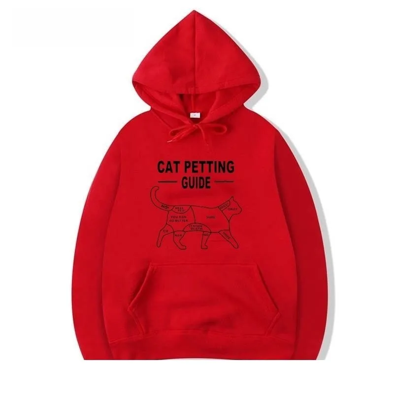 Men's Winter Casual Fashion Funny Cool Cat Printed Cotton Hoodies