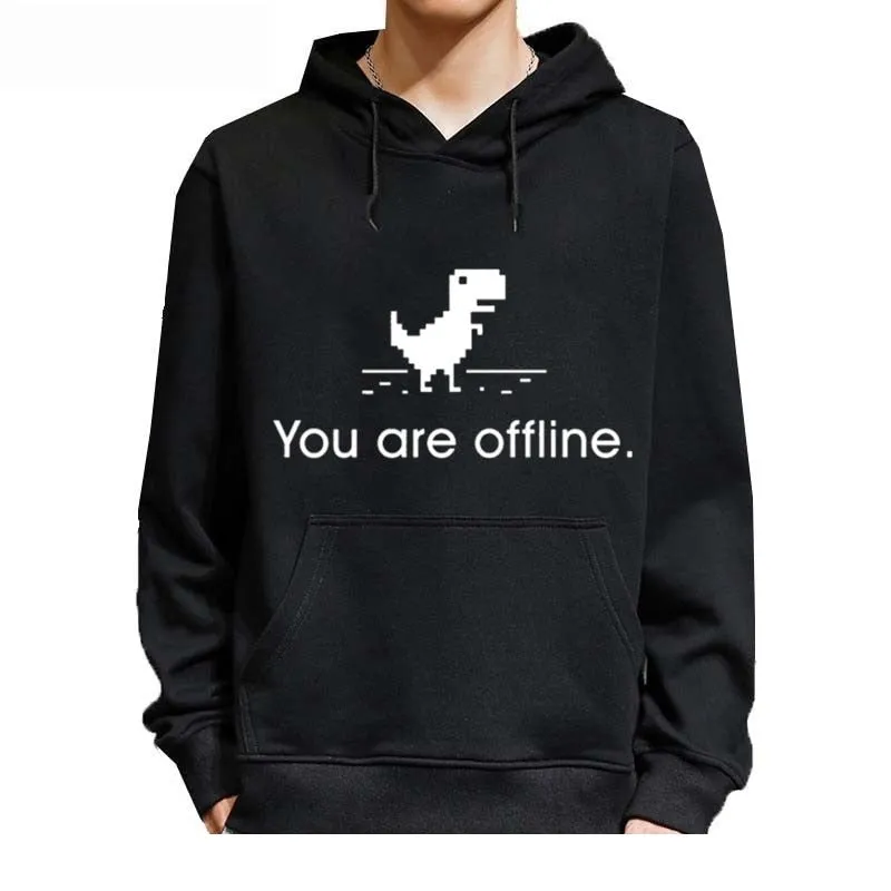 Men's Winter Fashion Casual Dinosaur Printed Cotton O-Neck Sweatshirt