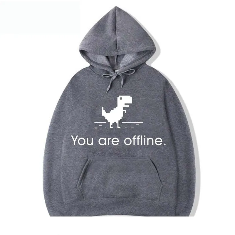 Men's Winter Fashion Casual Dinosaur Printed Cotton O-Neck Sweatshirt