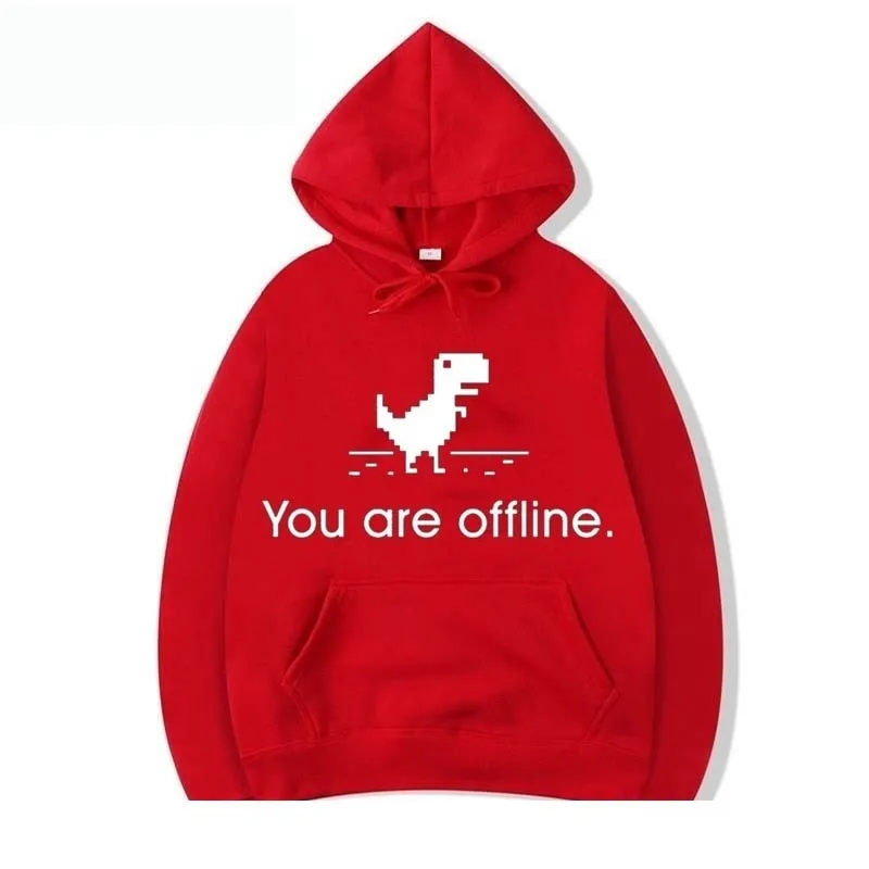 Men's Winter Fashion Casual Dinosaur Printed Cotton O-Neck Sweatshirt