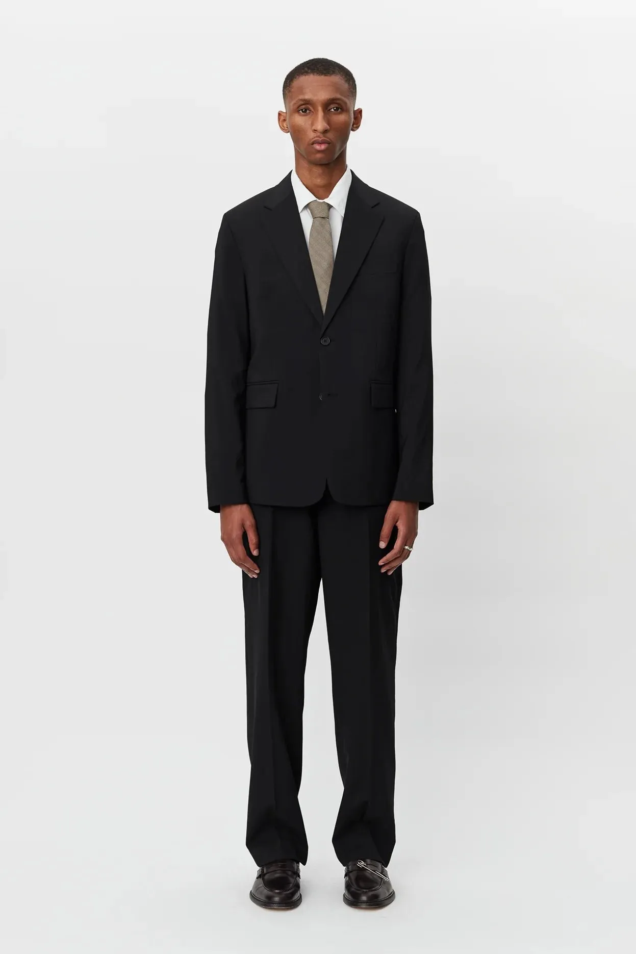 mfpen Single Breasted Blazer Black Wool