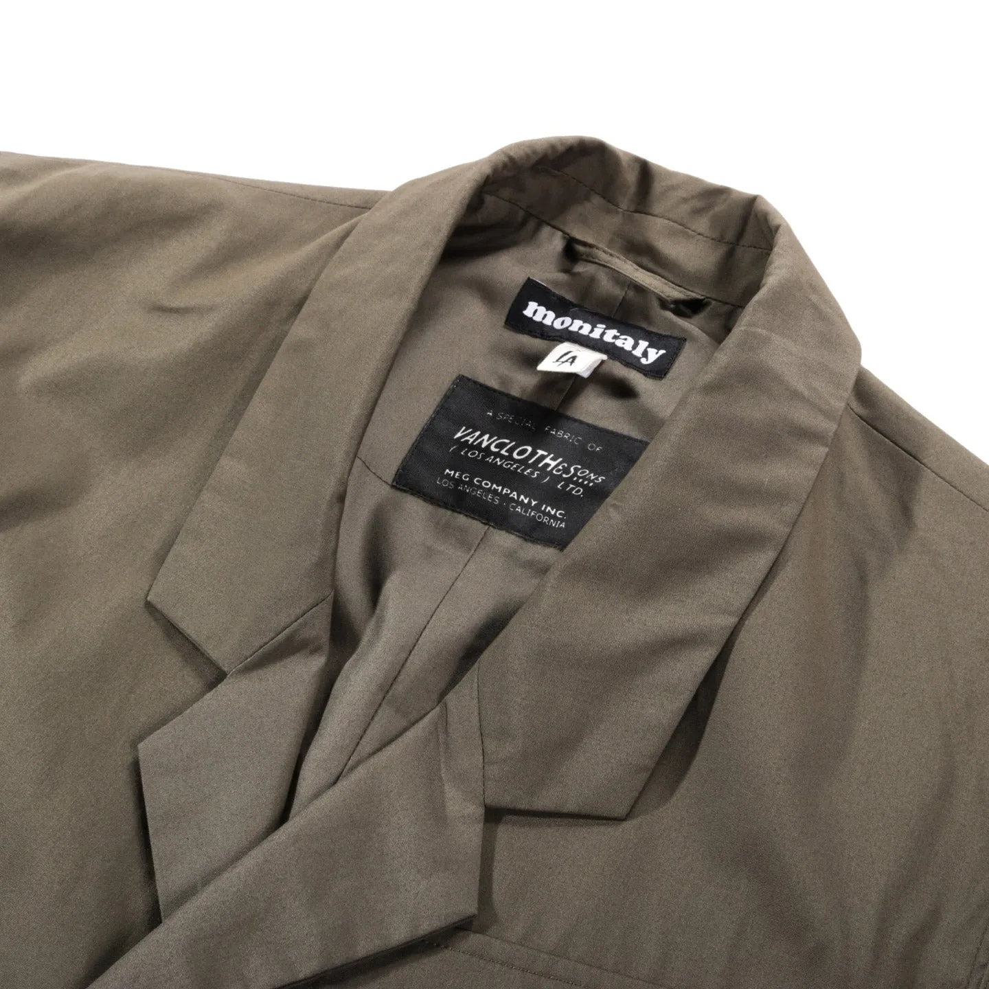 MONITALY URA LOW LAPEL BLAZER VANCLOTH OXFORD OLIVE