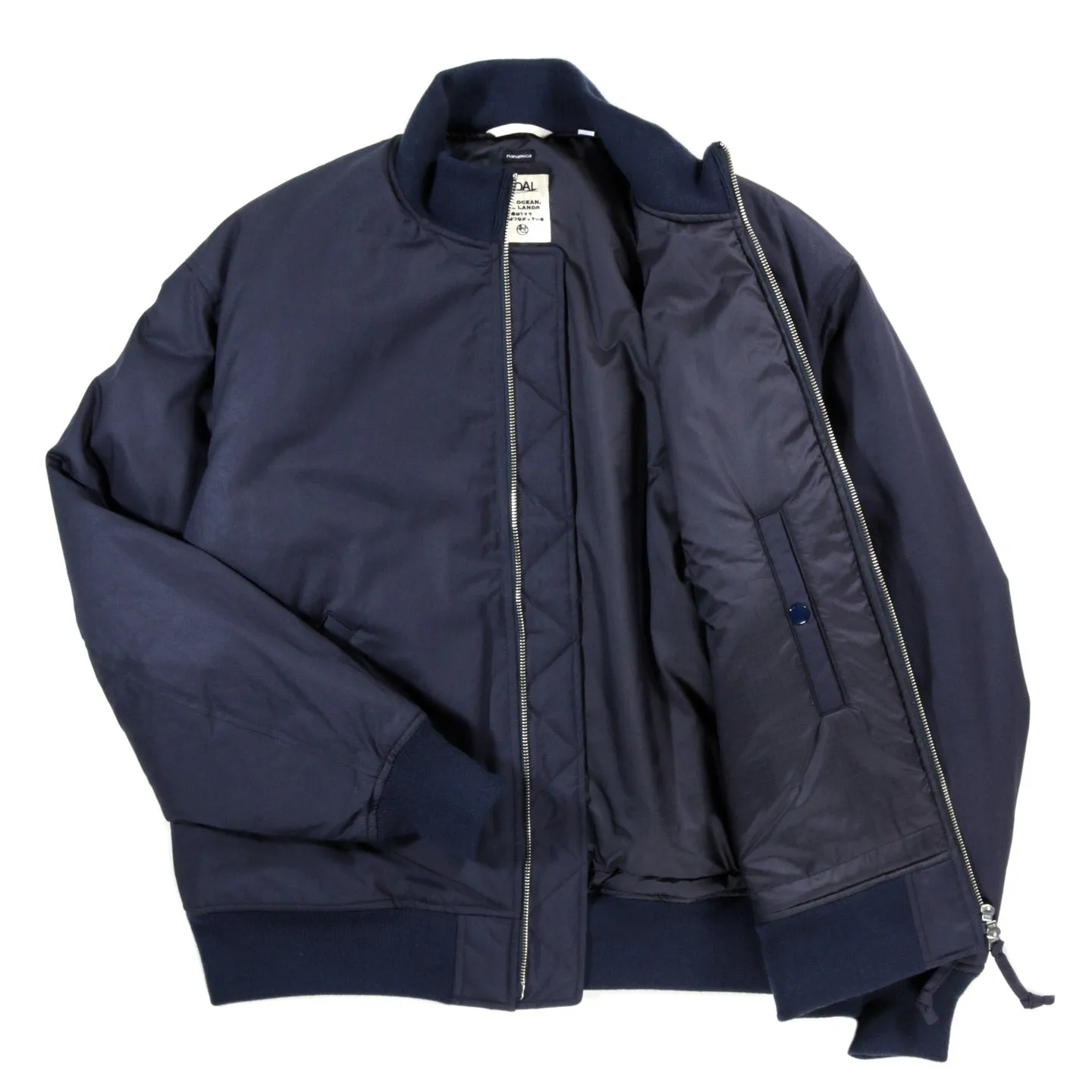 NANAMICA INSULATION VARSITY JACKET NAVY