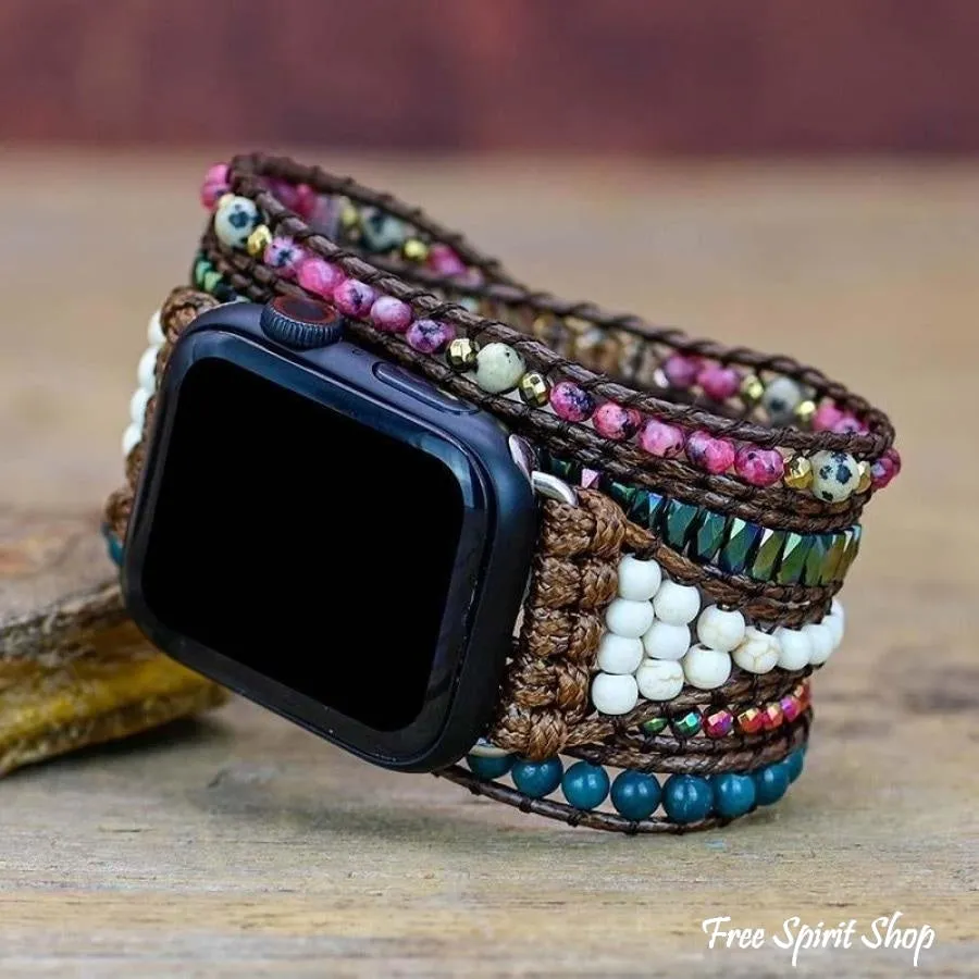 Natural Apatite & Imperial Jasper Apple Watch Band