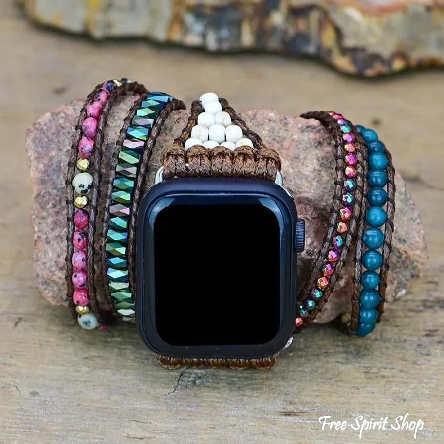 Natural Apatite & Imperial Jasper Apple Watch Band