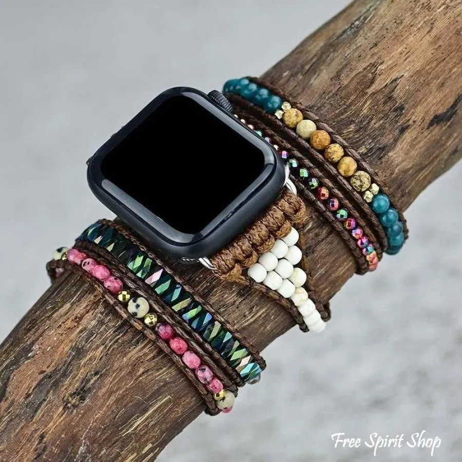 Natural Apatite & Imperial Jasper Apple Watch Band