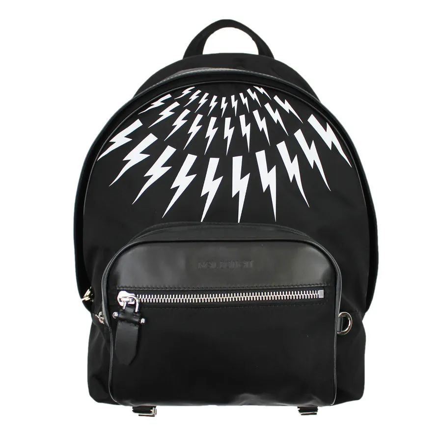 Neil Barrett - Lightning Bolt Nylon Backpack in Black & White