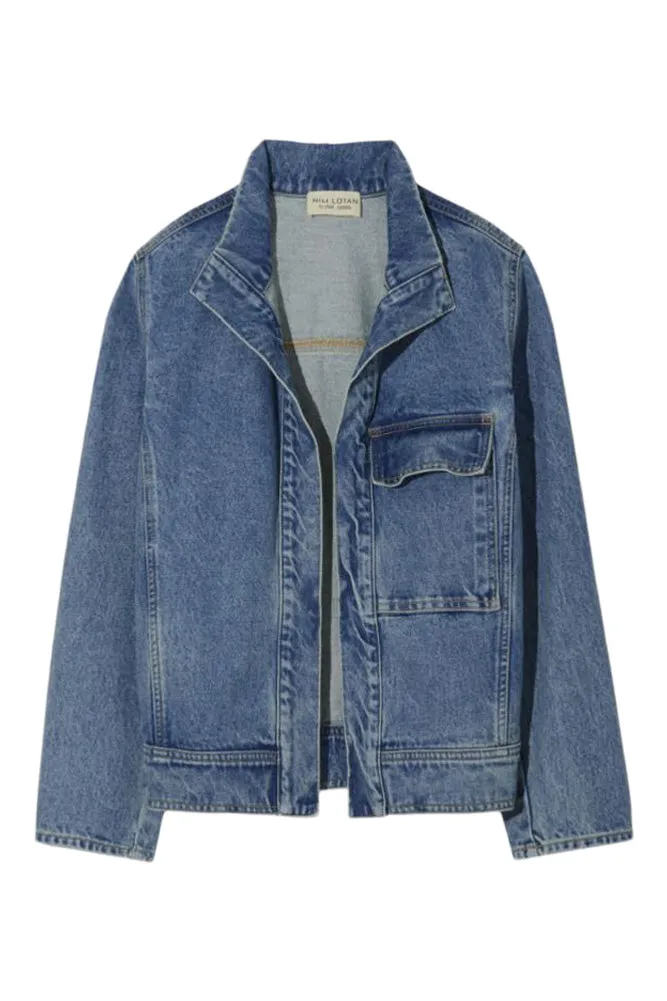 Nili Lotan Marilou Denim Jacket in Ocean Wash