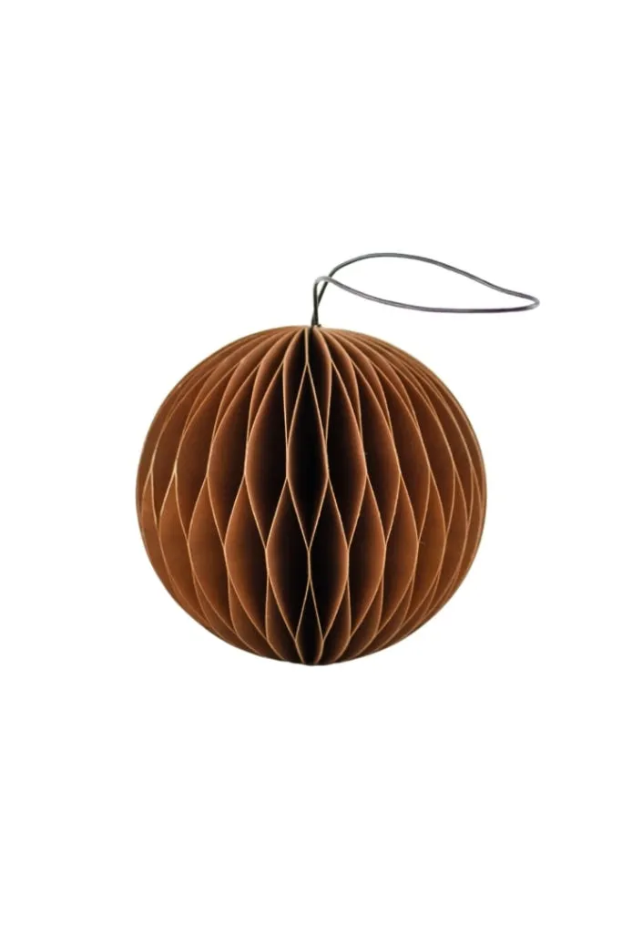 Nordic Rooms - Christmas Ornament - Paper Sphere - 8.5cm - Rust