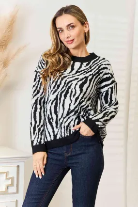 On Safari Zebra Print Sweater