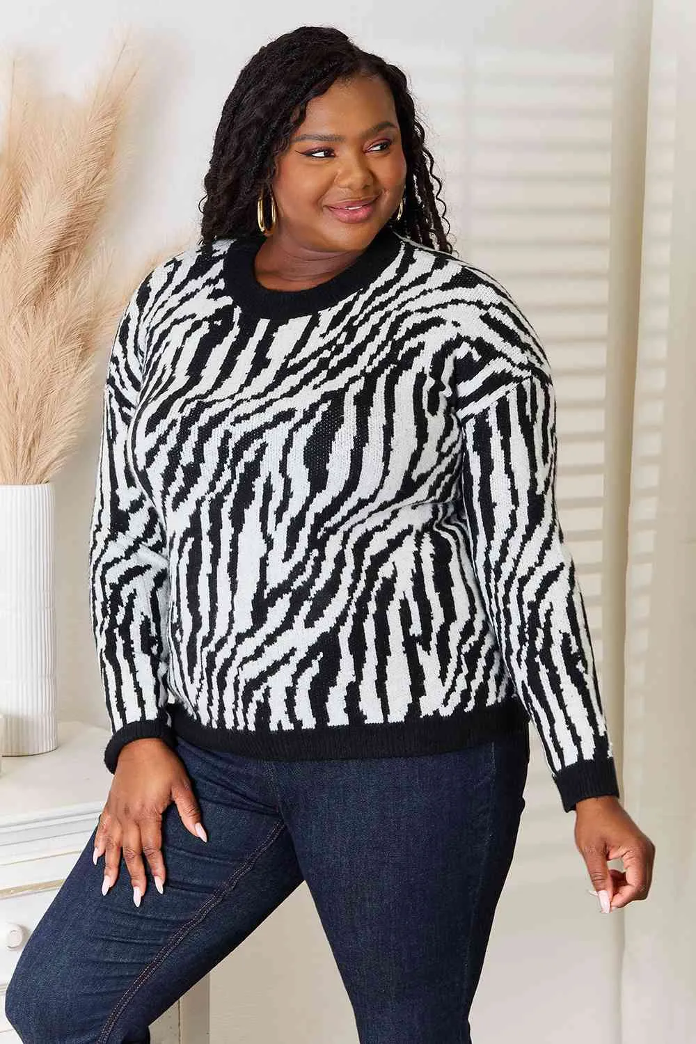 On Safari Zebra Print Sweater