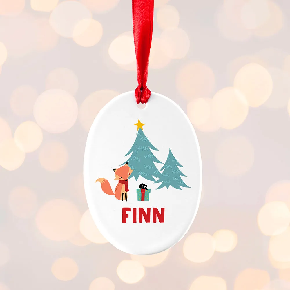 Personalised Christmas Fox Decoration