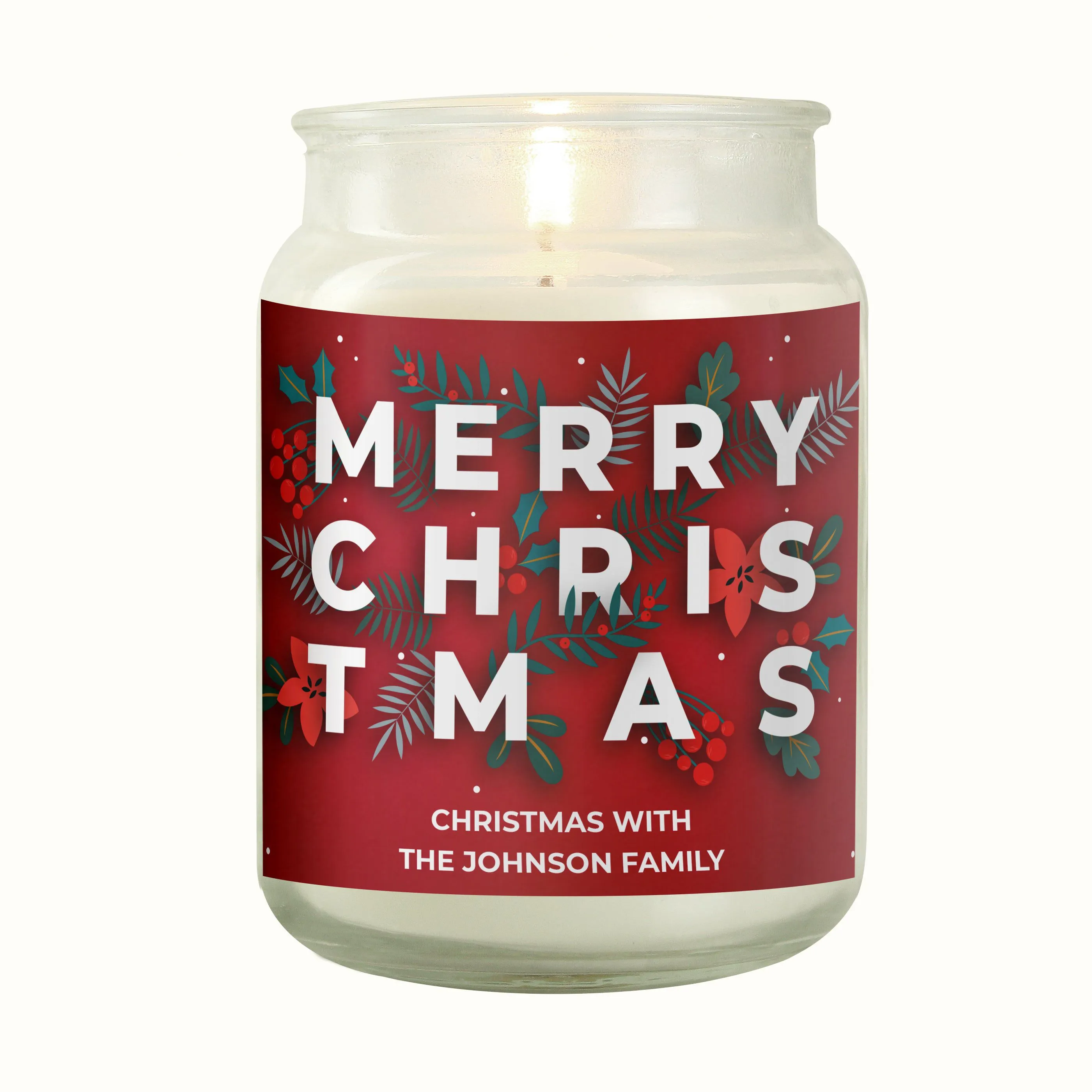 Personalised Christmas Large Scented Jar Candle