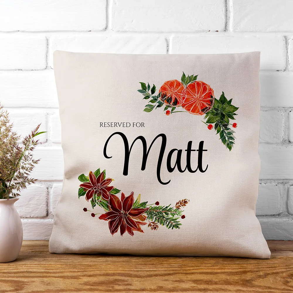 Personalised Floral Reserved for Cushion Cover