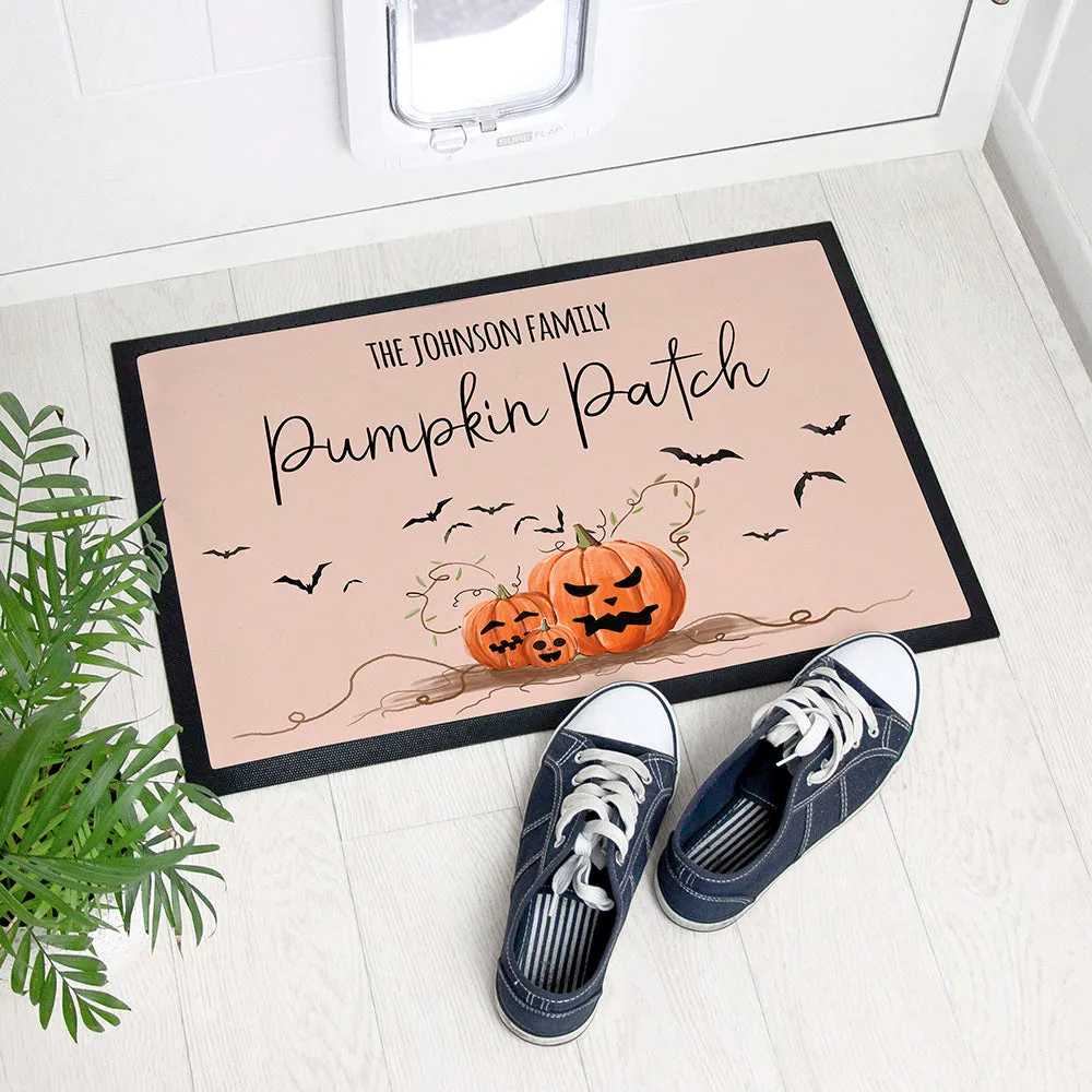 Personalised Halloween Pumpkin Patch Indoor Doormat