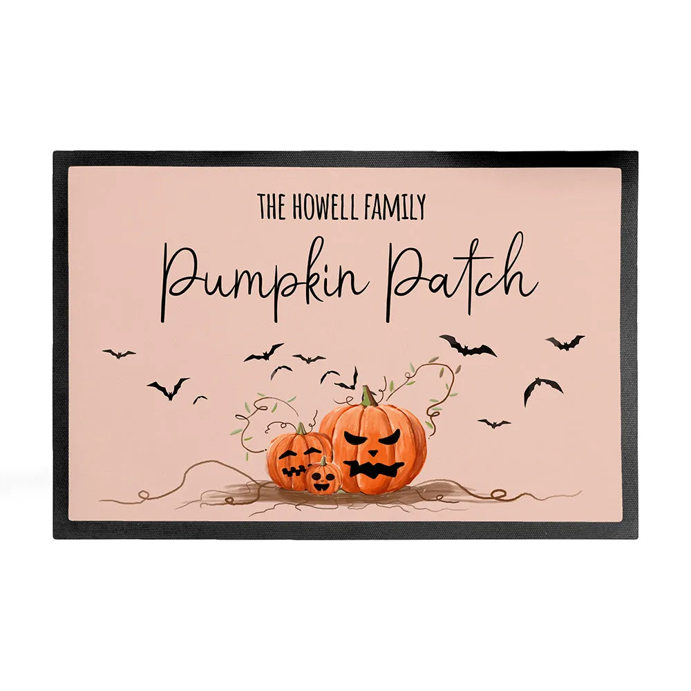 Personalised Halloween Pumpkin Patch Indoor Doormat