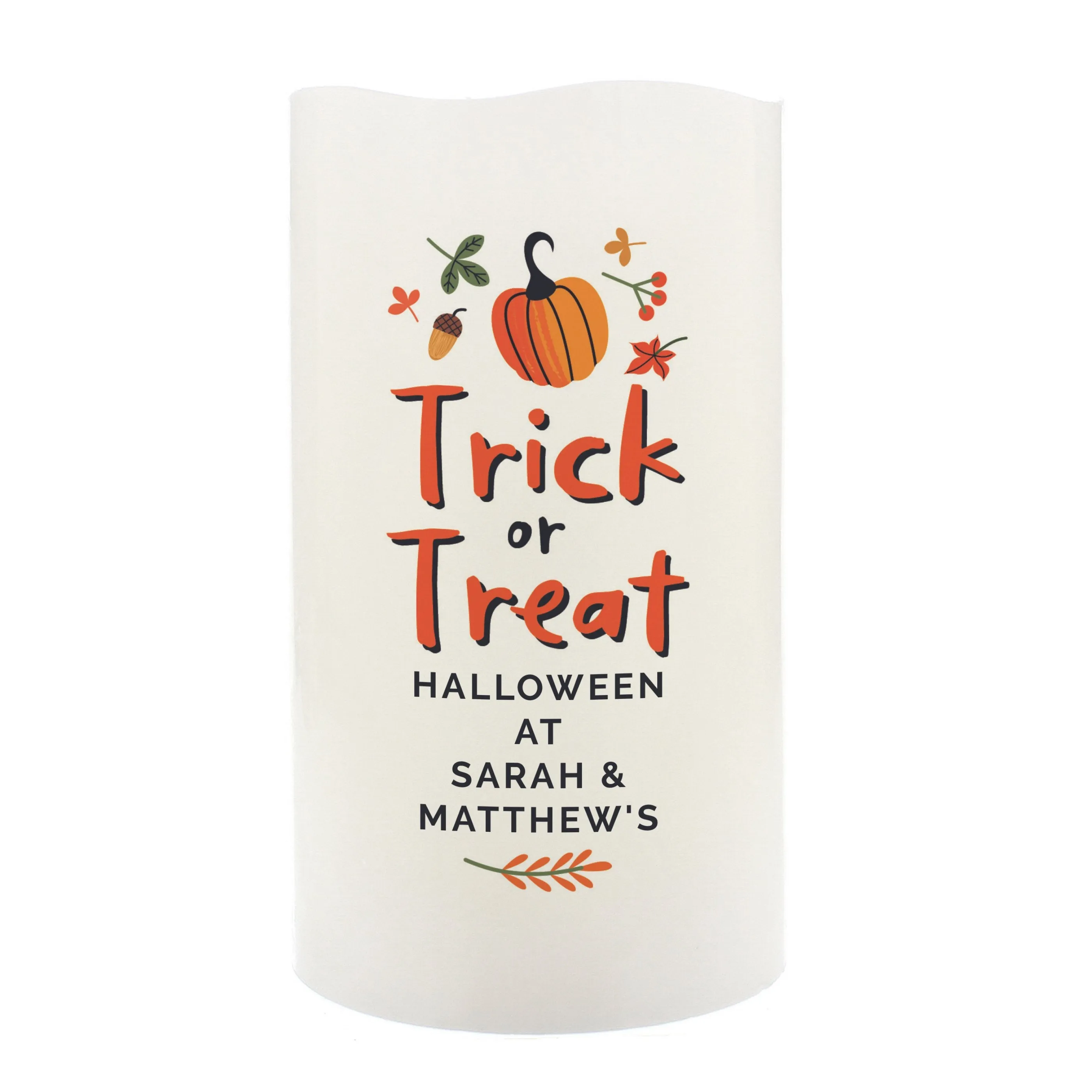 Personalised Trick or Treat LED Candle