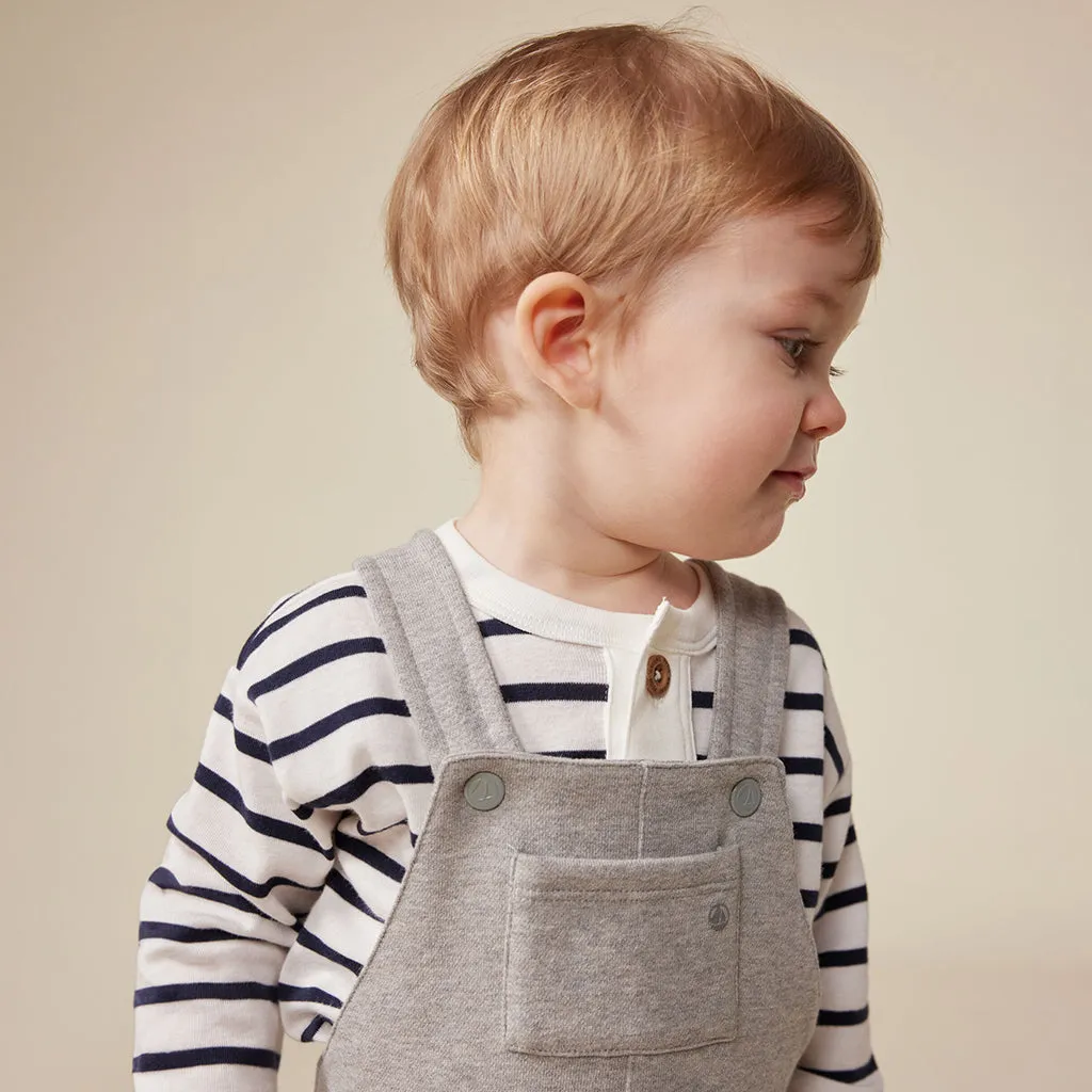 Petit Bateau Baby T-shirt White With Tuxedo Blue Stripes