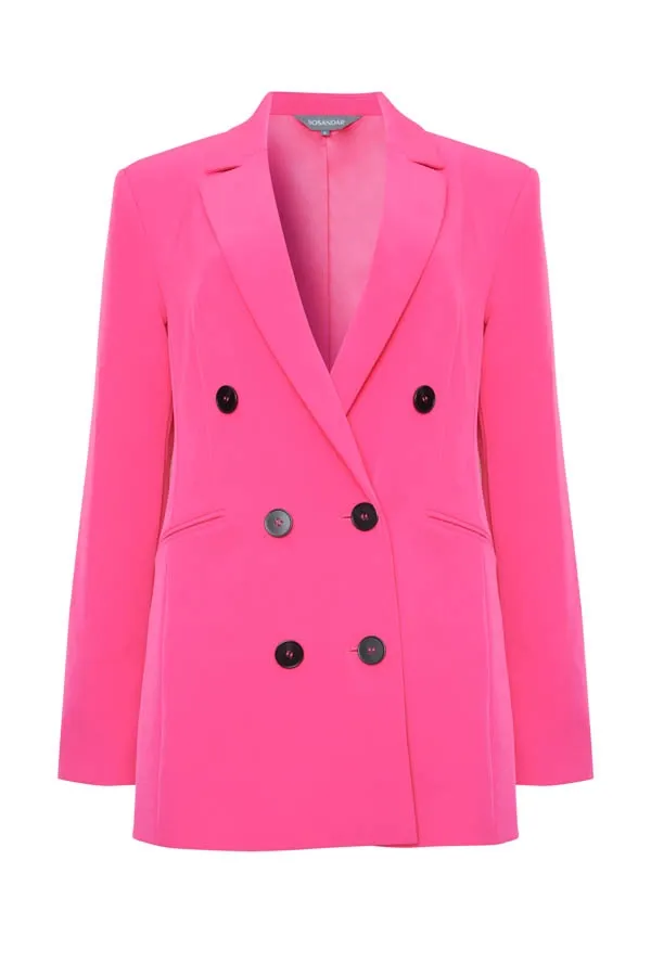 Pink Longline Tuxedo Blazer