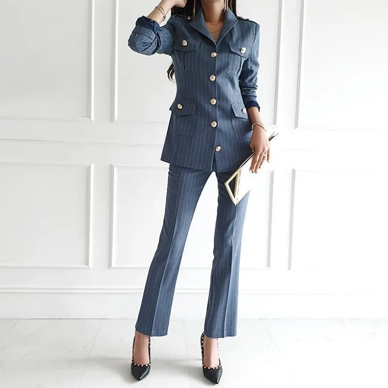 Pinstripe Women Pantsuits